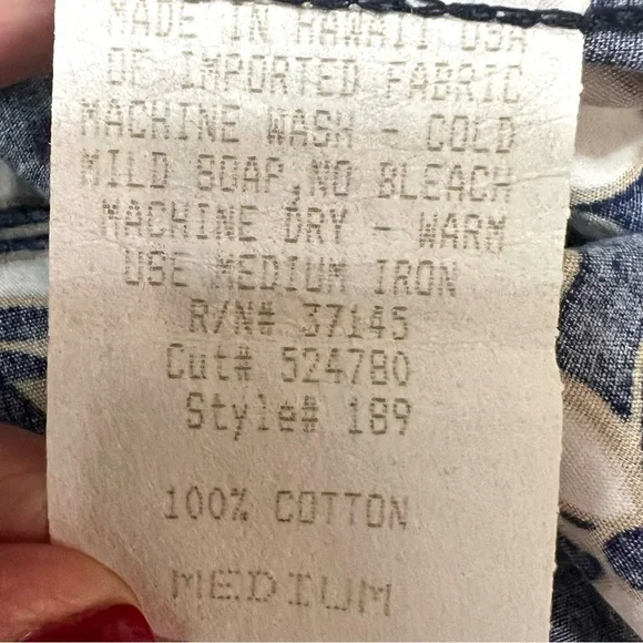 Hilo Hattie Vintage Hibiscus Tropical Cotton Navy Blue Wrap Skirt Women’s Medium - Picture 5 of 6